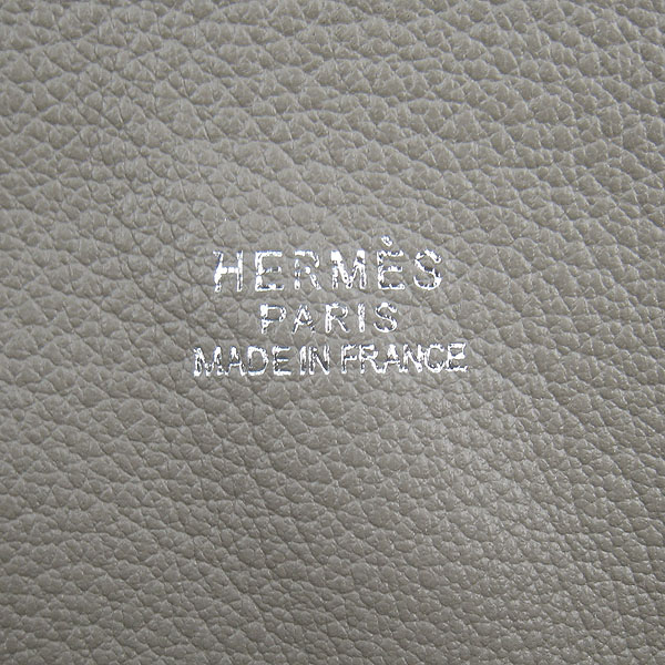 Fake Hermes Togo Leather Handbag Grey 8076 - Click Image to Close